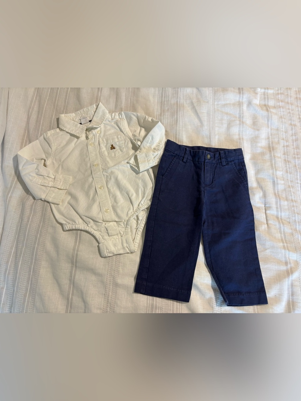 Janie and Jack Navy Waistband with White Bodice
